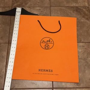 HERMES Shopping bag big size orange bag authentic